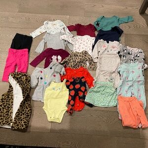 Carter's bundle 6 month girl outfits, onesies, pants, pajamas